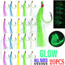 20x LUMO GLOW 3/0 4/0 5/0 6/0 Snapper Snatchers Flasher Rigs Circle Hooks Flashers