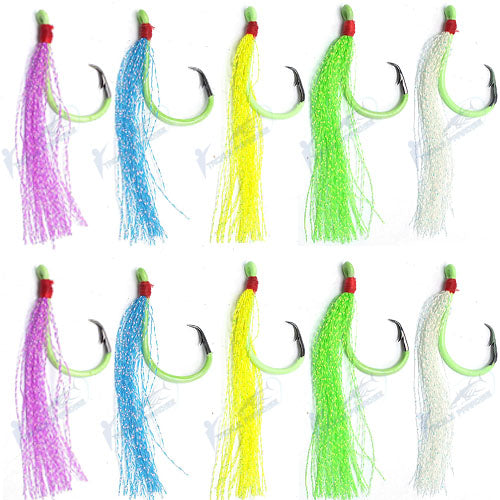 10X LUMO GLOW Snapper Snatchers Flasher Rigs Circle Hooks Flashers 3/0 4/0 5/0 6/0