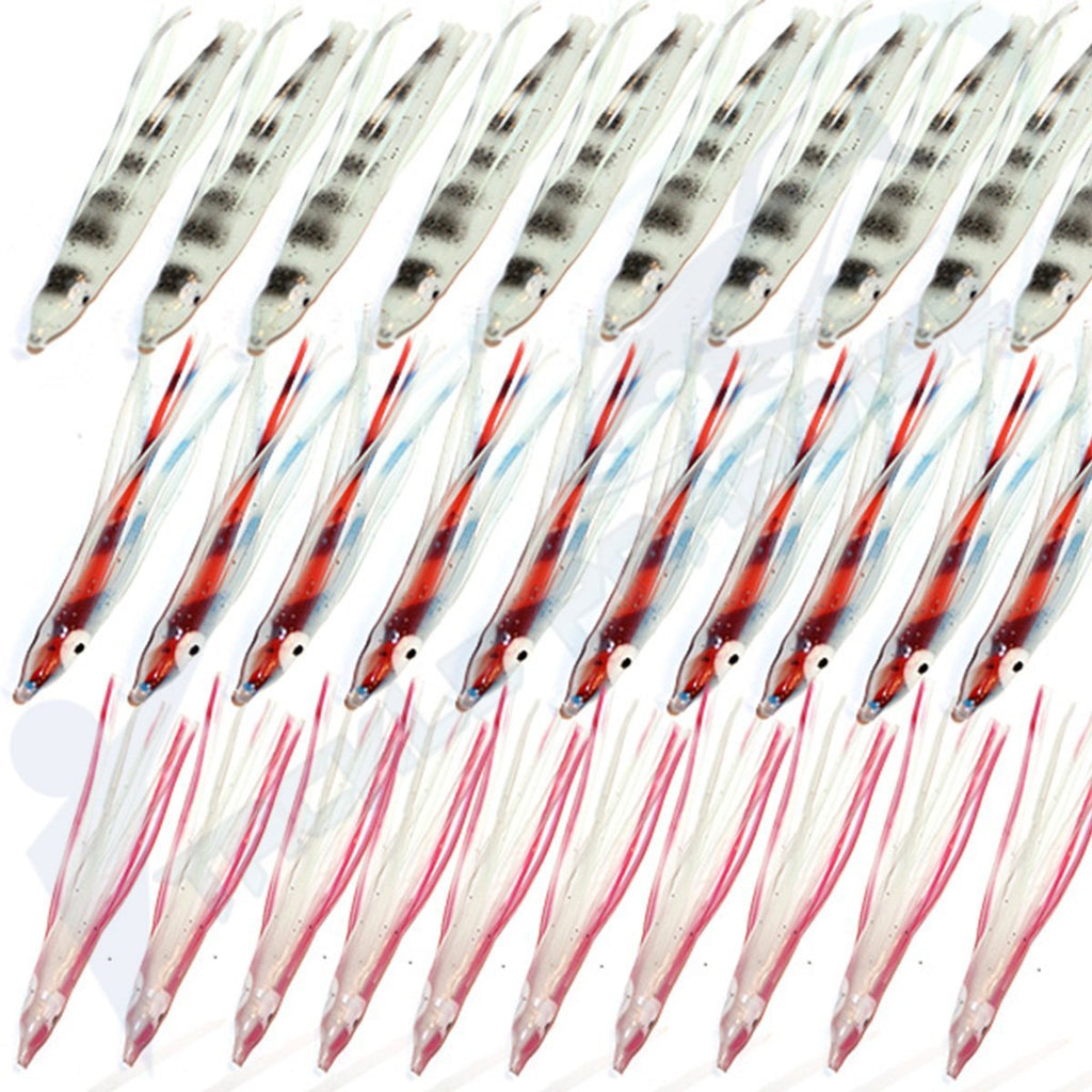 3 Soft Plastic Squid Skirts Lures for Slow