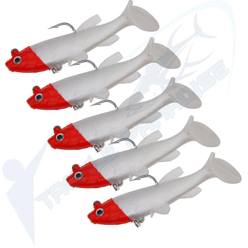 Red Head 85mm Poddy Mullet Soft Plastic Vibe Flathead Fishing Lures
