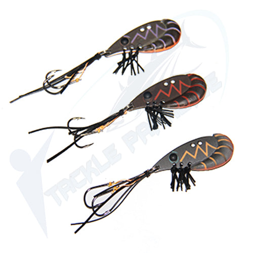 Black Pack! Bass Fishing Lures 38mm Prawn Blades Vibes Vibe Fishing Lures [3 Pack]